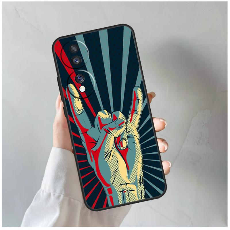Rock Roll Skull Case For Huawei Honor X8 X8a X9a 50 70 Magic5 Lite P20 P30 P40 P50 P60 Pro P Smart Z Cover