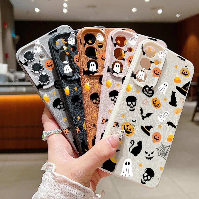 Pumpkin Ghost Pumpkin Soft TPU Phone Case For Samsung Galaxy S25 S24 S22 Ultra S23 S24 FE A17 A56 A16 A36 A26 A55 A15 A25 A54 5G Shockproof Silicone