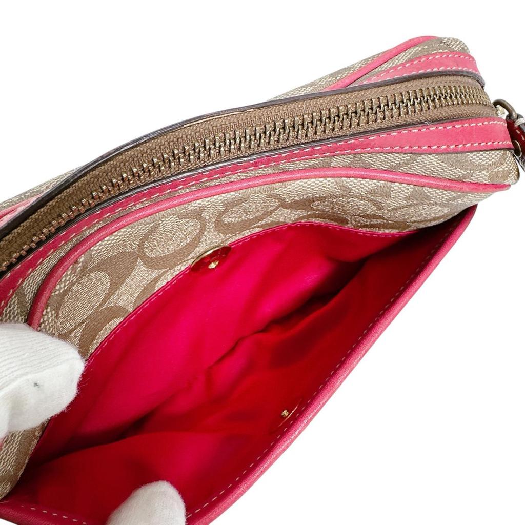 Coach Mini Shoulder Cross Body Sling Bag Shoulder Bag Leather Beige Women 11355 Used