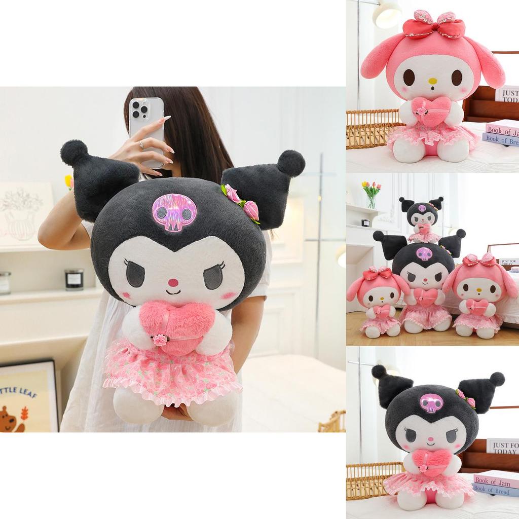 Romantic Flower Sea Kuromi Doll Melody Plush Toy Large Stuffed Doll Birthday Gift