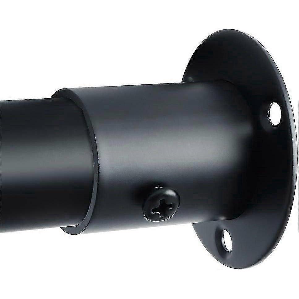 Curtain Rod Support Wardrobe Rod Support with Screws Wardrobe Rod Support, Stainless Steel Black Finish, 26mm Diameter, 4 Pcs
