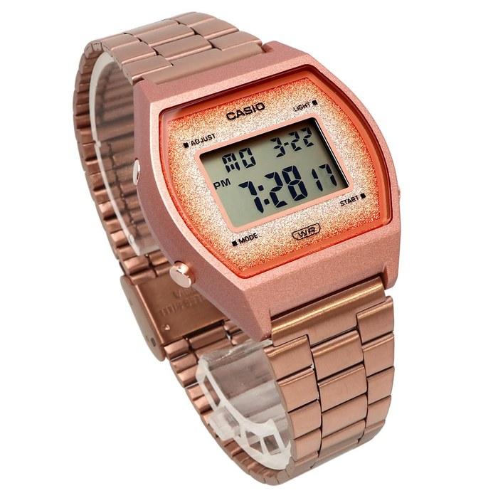 Casio Digital Watch Vintage Series B640WCG-5, Rose Gold, Glitter Face