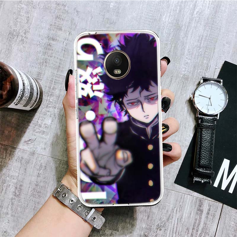 Mob Psycho 100 Anime Phone Case For Motorola Moto G9 G8 G7 G6 G5 E6 E5 E4 Plus Play Power One Action Macro Coque Cover Capa