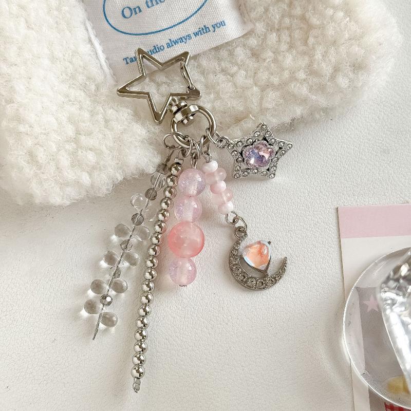 Ins Bead Pendant Keychain Creativity Acrylic Backpack Hanging Piece Car Key Chain Trend Accessories