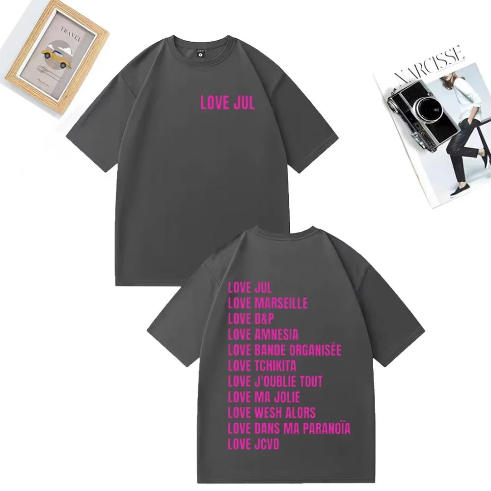 Love Jul TShirt Marseille Rap Fan Gift Unisex Womens Street Hip Hop Fashion Oversized TShirt Vintage Cotton Short Sleeve Clothes