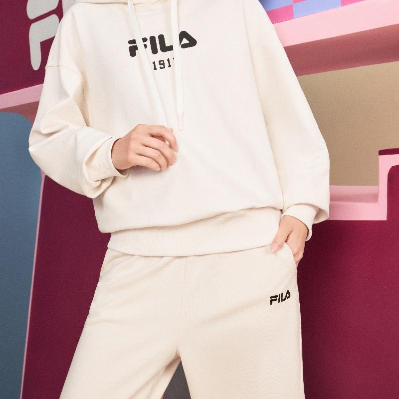New FILA Knitted Sweatpants Men's Steam White F11M439605FIV