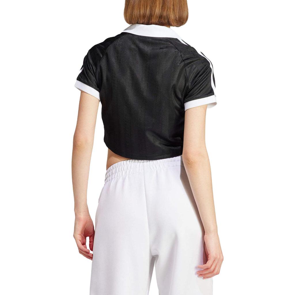 adidas Originals Trefoil Letter Logo Print Short Sleeve T-Shirt Women Tops Black IR9780
