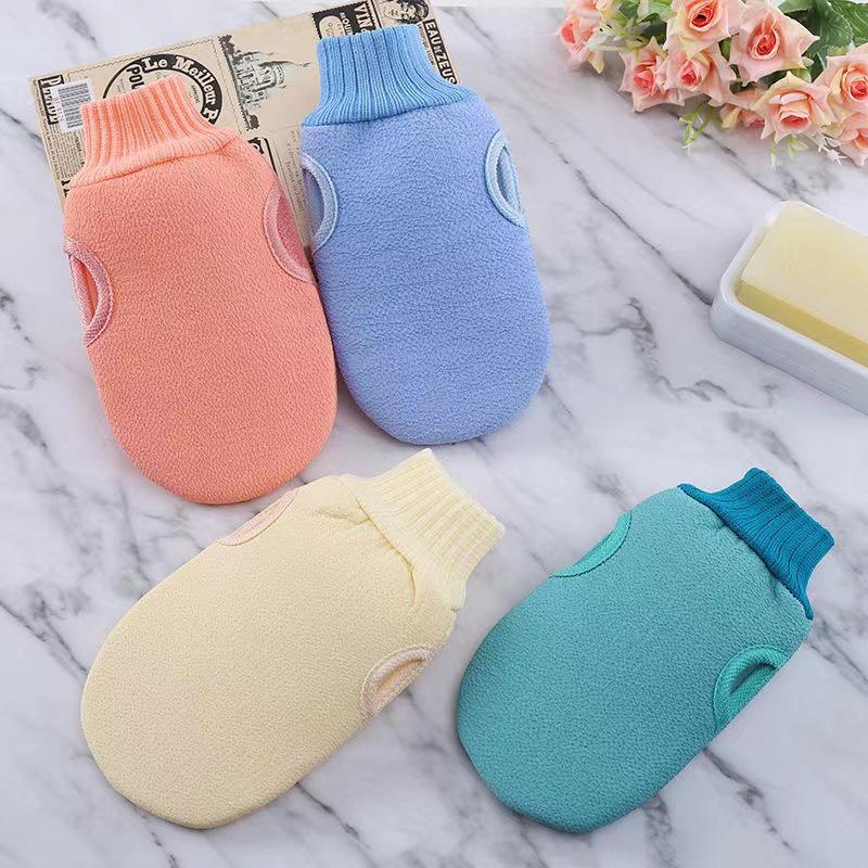 Exfoliating Double-Sided Bath Towel: Universal Painless Mud Removal Gloves with Coarse and Fine Sand for Adults