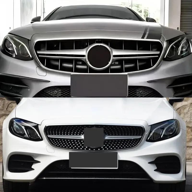 For Mercedes E-Class W213 2016-2020 Front Bumper Grille Gloss Black ABS Material Easy Installation Exterior Tuning Accessories