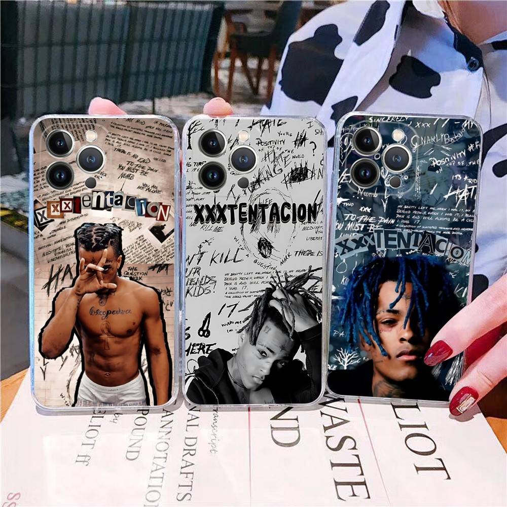 Rapper X-XXXTentacionS Transparent Phone Case For IPhone 16 15 14 13 12 11 Pro Max Plus Soft Cover