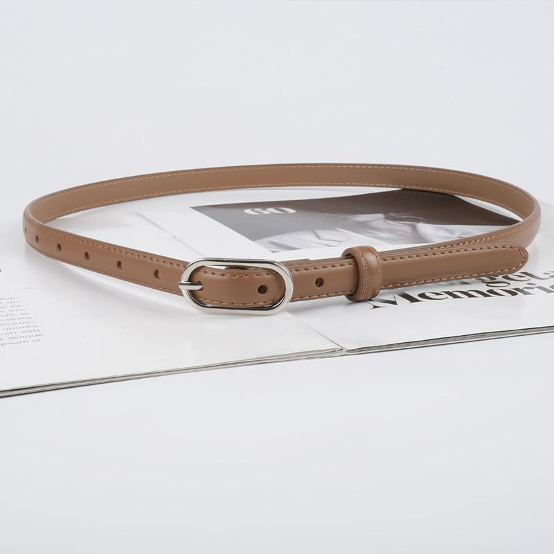 Slim Genuine Leather Women's Belt Belt Women's Style with Jeans Casual Pants Simple and Versatile Dress Decoration Summer