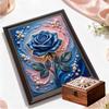 Crystal Pearl Painting 5D DIY Frame Decoration Painting Blue Rose Home Wall Decoration Transparent Pearl Gemstone Painting Picture Art Crafts