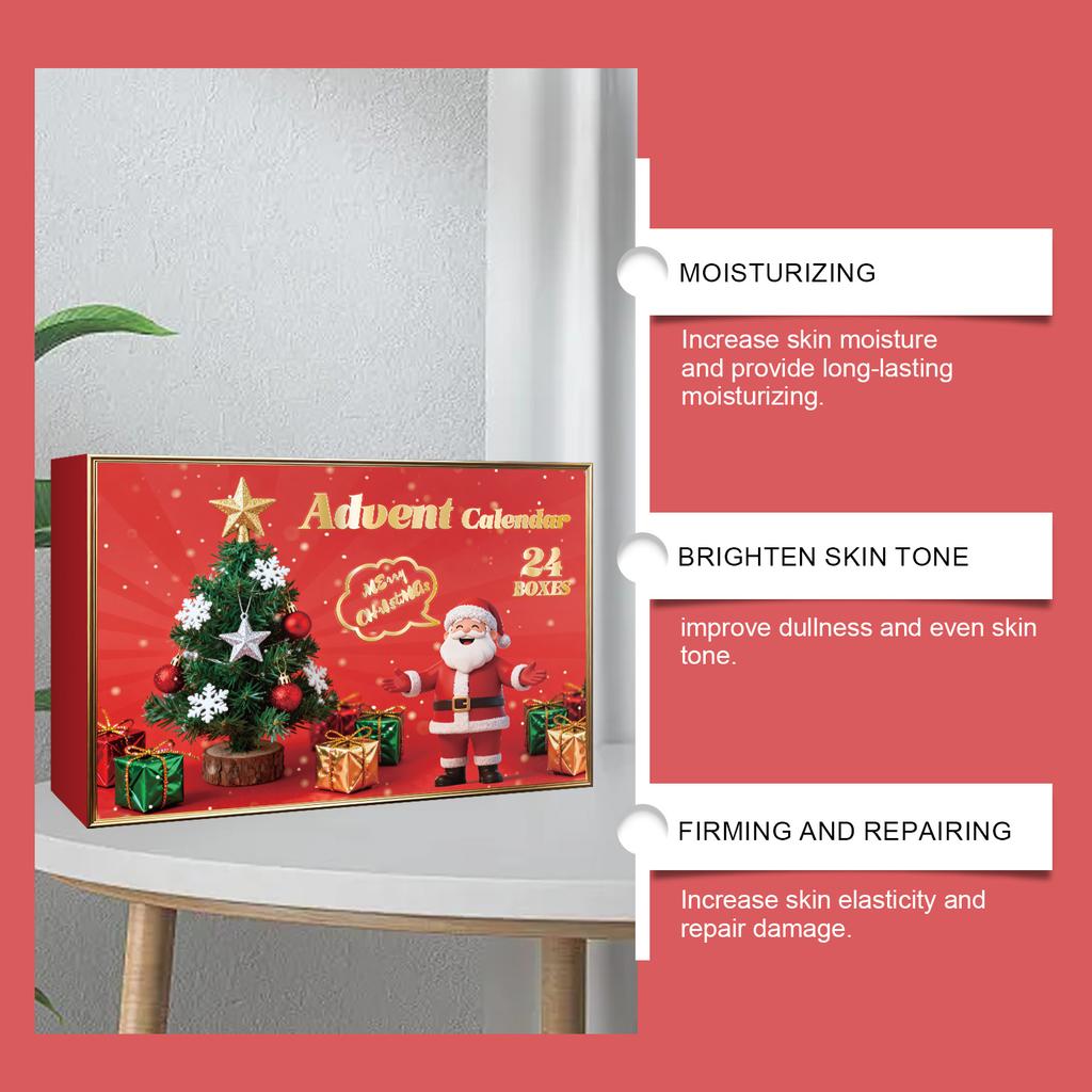 Christmas Countdown Gift Box, Beauty And Moisturizing And Firming Care Surprise Box,420ML