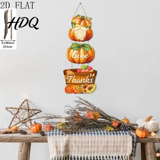Weather-resistant Outdoor Decor Thanksgiving Pendant Durable Wooden Fall Decoration Pumpkin And Fruit