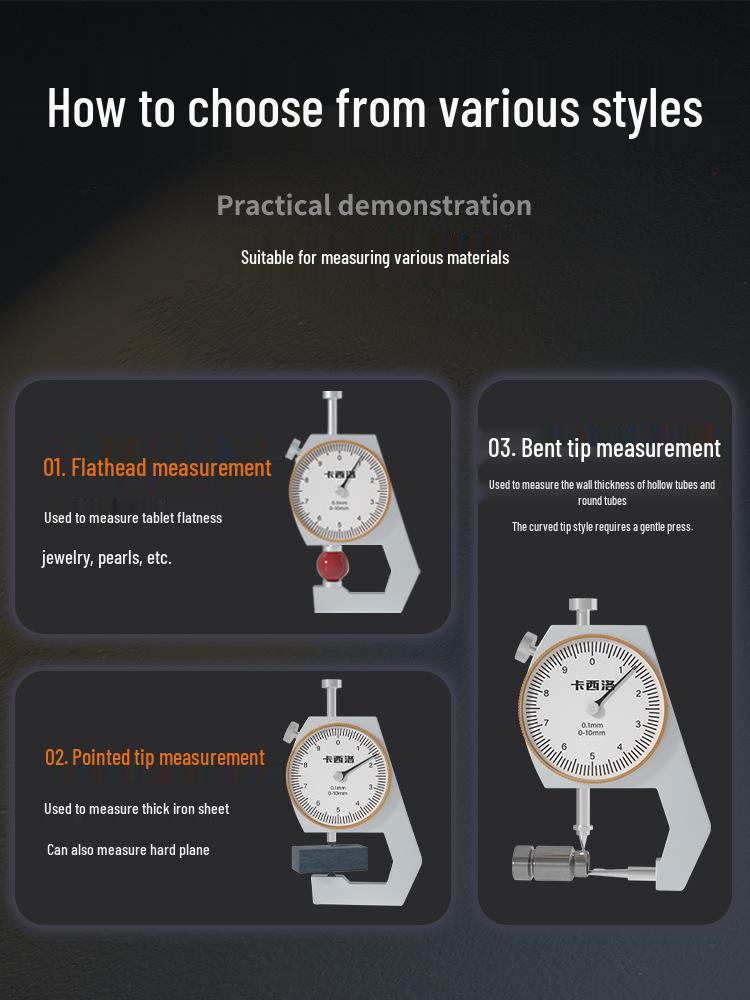 High Precision Digital Micrometer with Dial and Pointed Tip for Plate Thickness Measurement