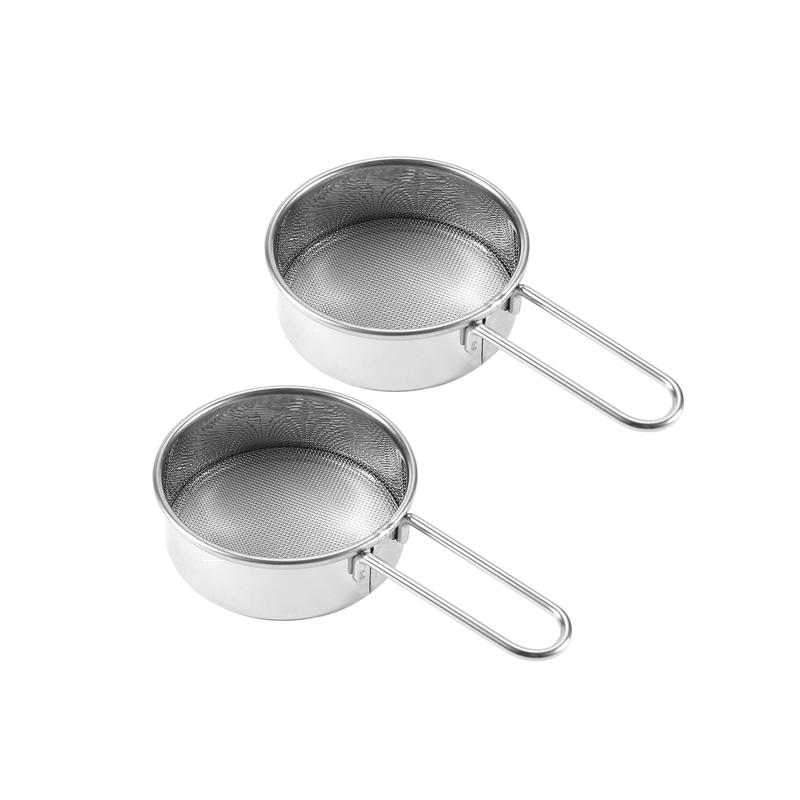 

2 шт. Кухонное сито для муки с ультратонкой сеткой, профессиональное круглое сито из нержавеющей стали, фильтр для сахара, сито для выпечки тортов с ручкой