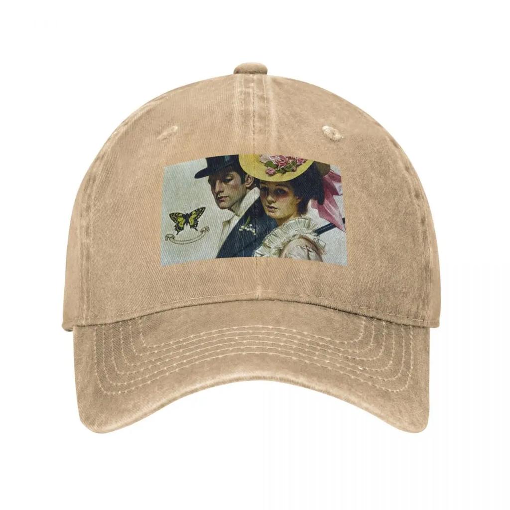 Victorian Unisex and Women Taking a Stroll Vintage Fashion Art Baseball Cap Trucker Cap Sun Hat Unisex Luxury Brand Womens