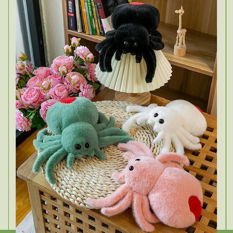 Cute Spider Plush Toy Doll For Kids Halloween Prank Prop Stuffed Animal Companion