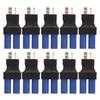 10 szt. Adapter EC5 żeński na T męski Niebieski Czarny 10x20x47mm Guma Plastik Miedź Wtyk złącza EC5