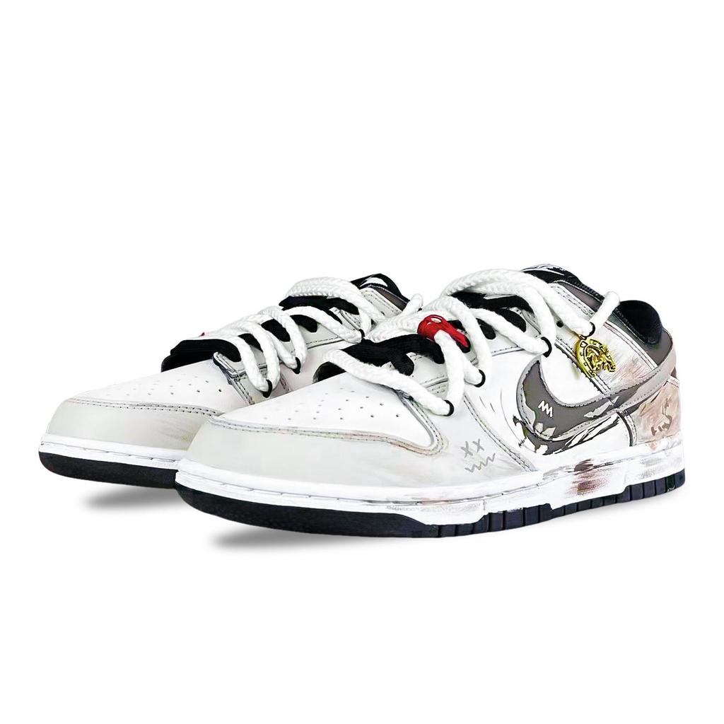 Nike Dunk Low Maris Sal Bubbles, All In Line Abrasion Resistant Low Top Skateboard Shoes Unisex Gray Brown HF5441-100(Team528-)