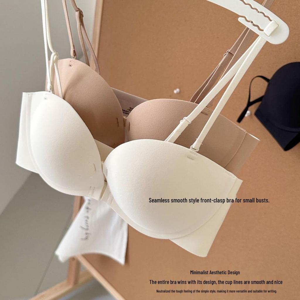 A002 Strapless Push-Up Bra with Front Buckle and Beautiful Back Design