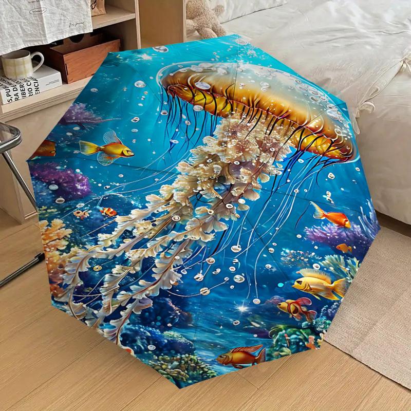 1PC Jellyfish Coral Umbrella-8-Rib Reinforced, Automatic Open, Lightweight & Durable, Fashion Accessory for Outdoor, J0413