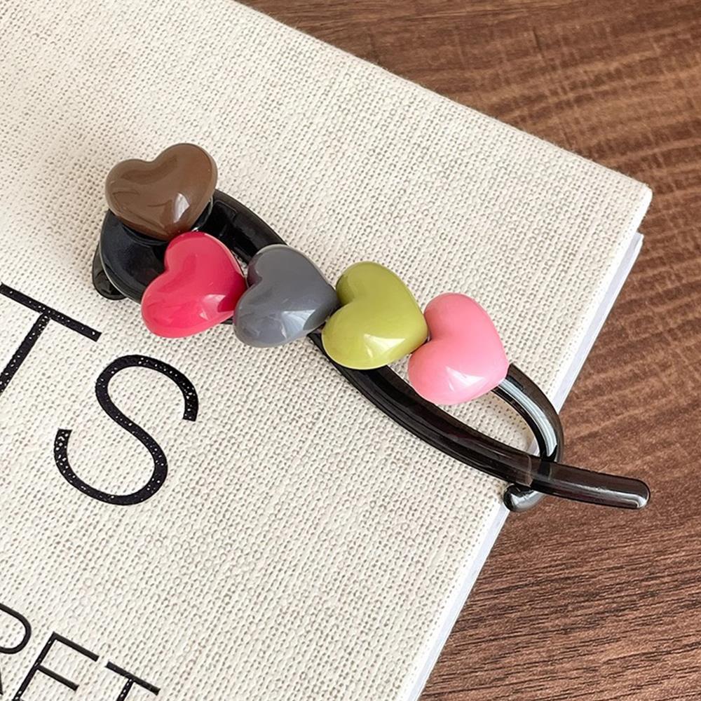New Twist Hair Clips Plastic Round Love Heart Beaded Hairpin for Women Long Hair Holder Barrette Twisted Women Hair Accessories