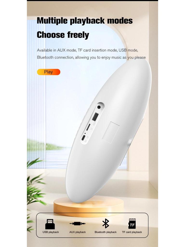 Portable Bluetooth 5.3 Speaker with Atmosphere Light, Alarm Clock, High-Quality Stereo, and Ultra-Long Battery Life