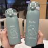Straw Design Thermal Flask Stainless Steel Thermoscup Cartoon Thermal Water Bottle  Student