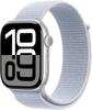 Apple Watch Series 10 GPS 46mm Aluminium Silber Sport Loop Blaue Wolke