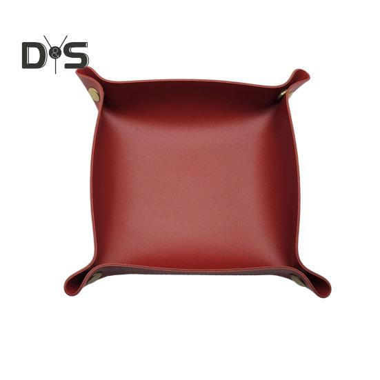 

Многофункциональный складной лоток для хранения, однотонная подставка под кофейные чашки, декоративный органайзер для хранения ювелирных изделий S темно-красного