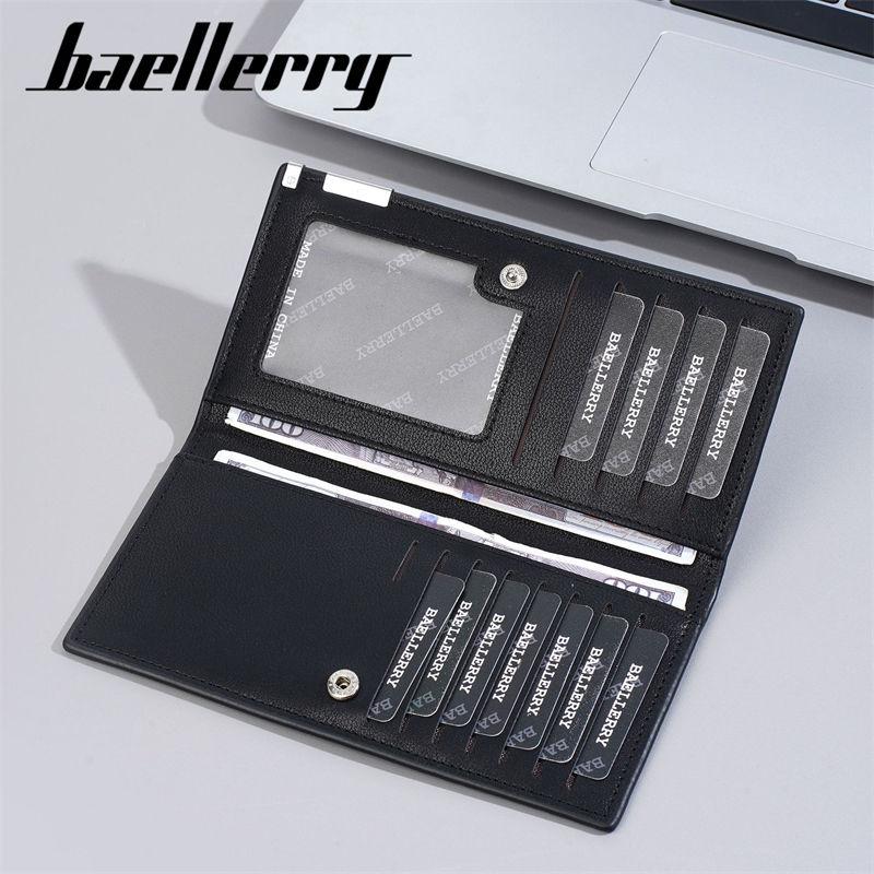 Baellerry Men Long Wallets Vintage Design Business Card Holder Thin Purse GZW