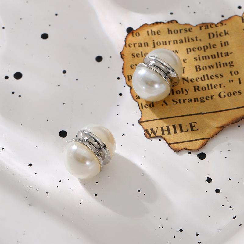 Magnet full diamond earrings creative pearl earrings Internet celebrity earrings