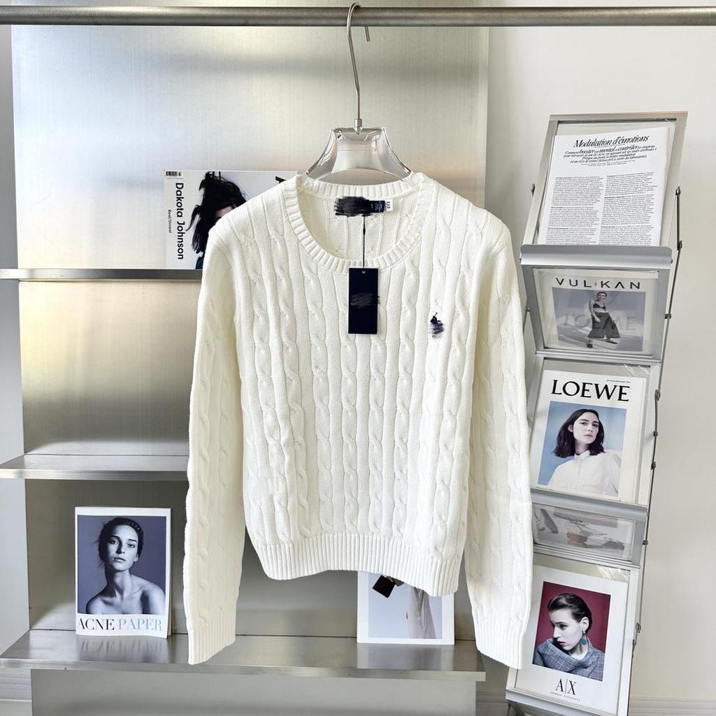 High-End Ralph Lauren Damen Herbst Pony Strickpullover - Eleganter Lässiger Stil
