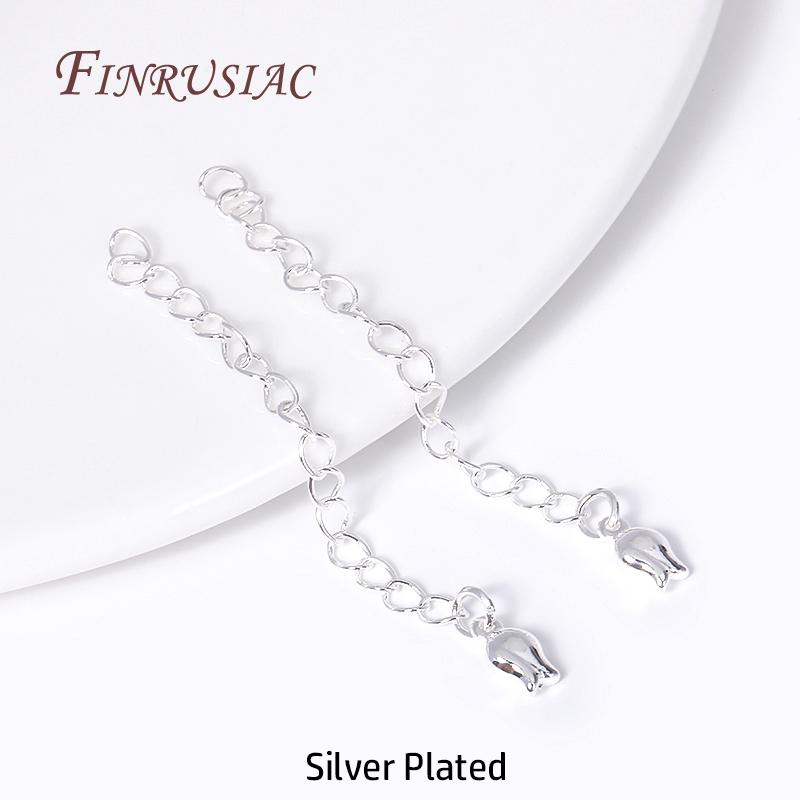 18K Gold Plated Brass Metal Extension Chains Bracelet Necklace Extend Tail Chains Connectors DIY Jewelry Making Findings