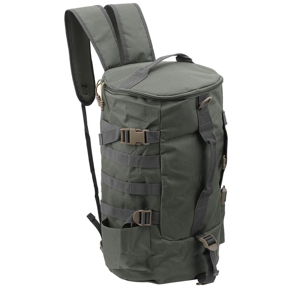Cylinder Fishing Tackle Backpack Shoulder Bag Fishing Rod Outdoor Satchel DurableGreen