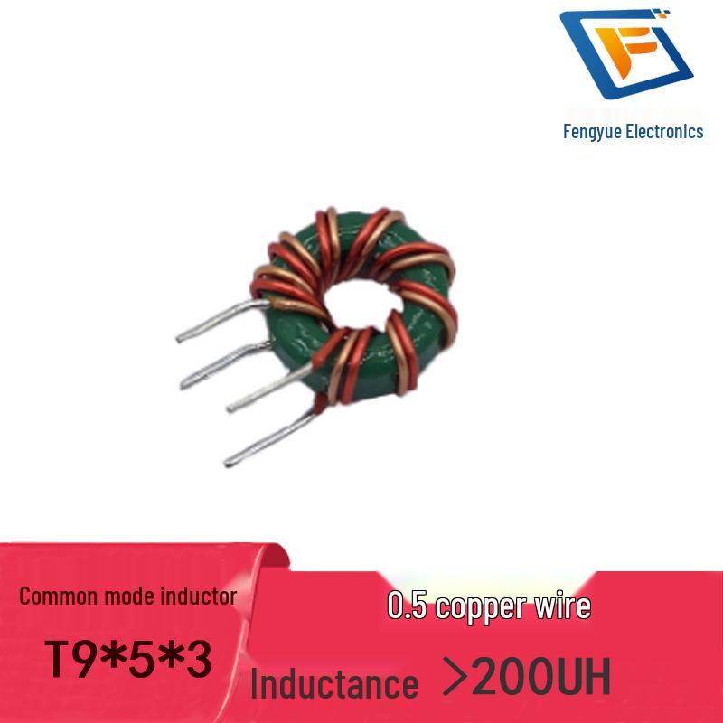 Magnetic Ring Coil T9*5*3, 0.5mm Wire, 3A Double Wire, 8 Turns, 200UH 300uH Common Mode Inductor