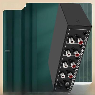 Tongli 4x1 Audio Switcher: 4-Port Sharing Device with Lotus RCA & 3.5mm Stereo Interface