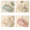 Casual Mesh Cosmetic Bag Hand-Held with Zipper Women Pure Color Makeup Bags Multipurpose Portable Mesh Toiletry Wash Bags