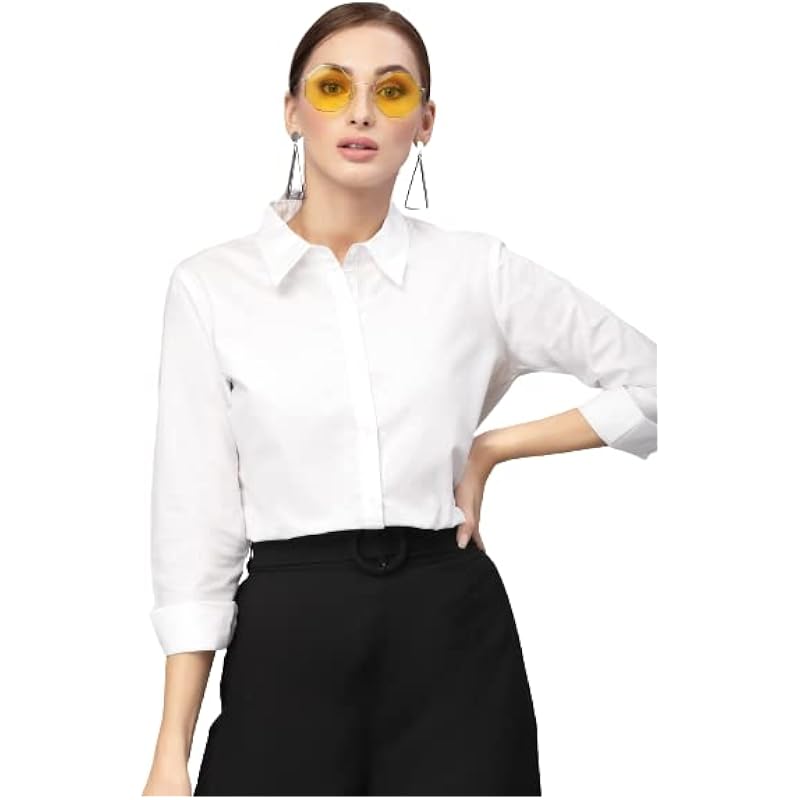 Style Quotient Women Solid Polycotton Regular Formal Shirt