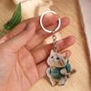 Acrylic Cartoon Cat Pendant Pigeon Hanging Ornaments Cute Animal Motif Keychain  Handbag Decoration