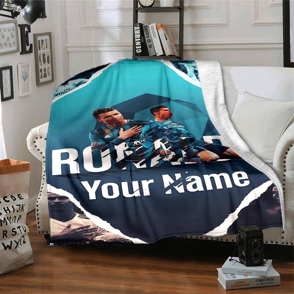 Cristiano Ronaldo (78) Personalized Name Blanket Throw Personalized Blanket Soft & Cozy Great for Chair Living Room Picnics Bed All-Season Use