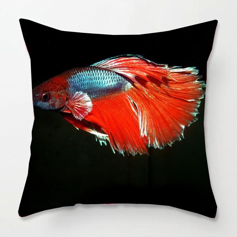 Tatami Bedside Square Pillow Animal Fish Print Pillow Case Home Sofa Pillow Cushion