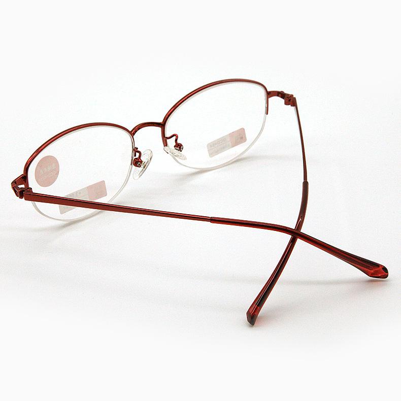 Women'S High-End Women'S Reading Glasses Anti-Blue Half-Frame Oval Classic Fashion Women'S Purple Reading Glasses