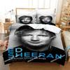 Sänger Ed Sheeran MBE Bettwäsche-Set Bedrucktes Bettset mit Kissenbezug Bettdeckenbezug Weich Queen King Size Bettwäsche Zuhause Jungen Erwachsene