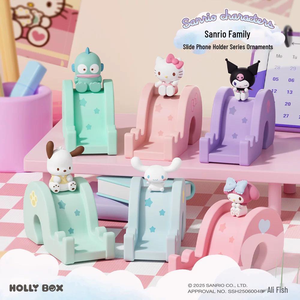 Sanrio Slide Phone Holder Series: Hello Kitty & Kuromi Figurines