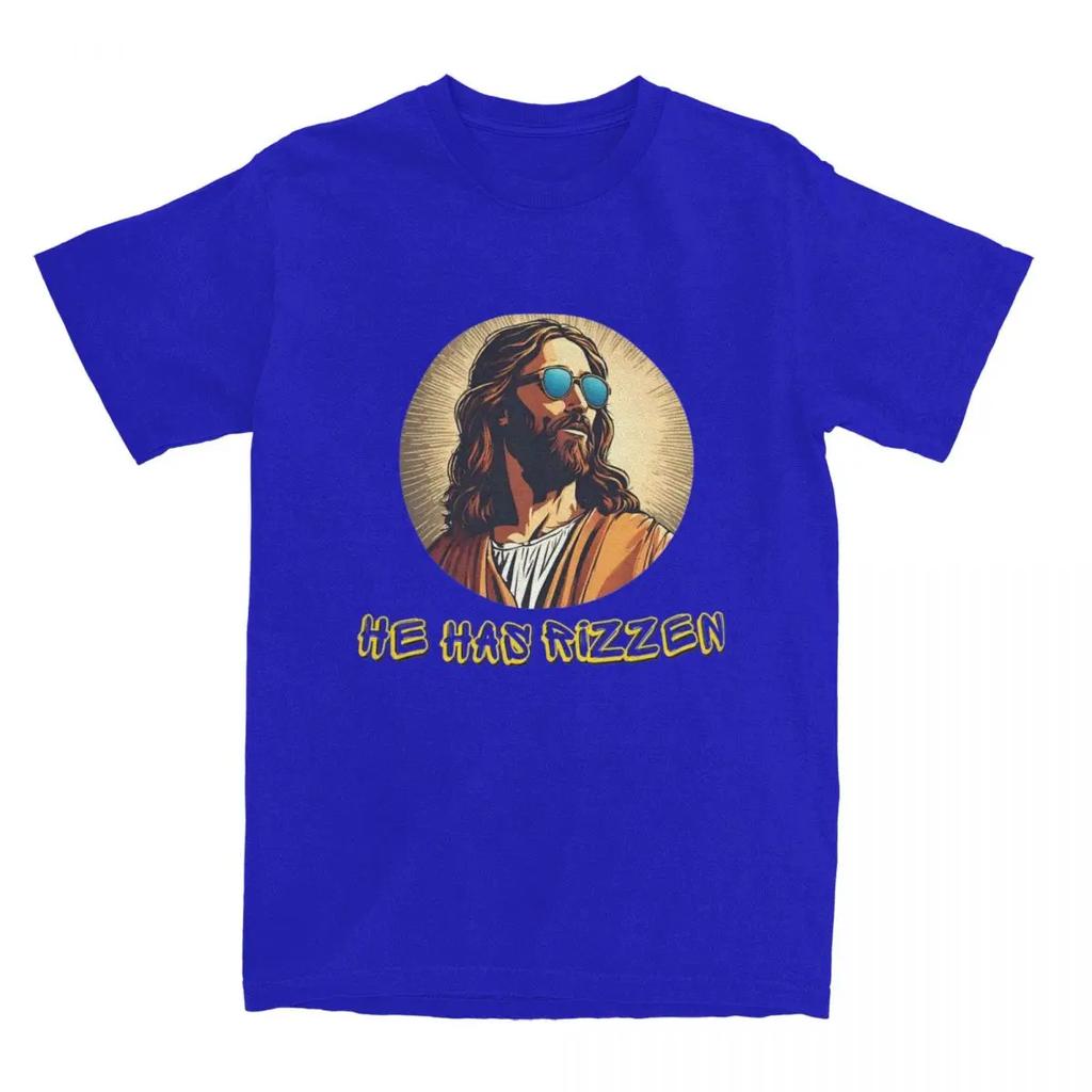Summer Jesus Christ Has Rizzen T Shirt Accessories for Men Women Pure  Funny Saint Tee Shirt Short Sleeve Tops