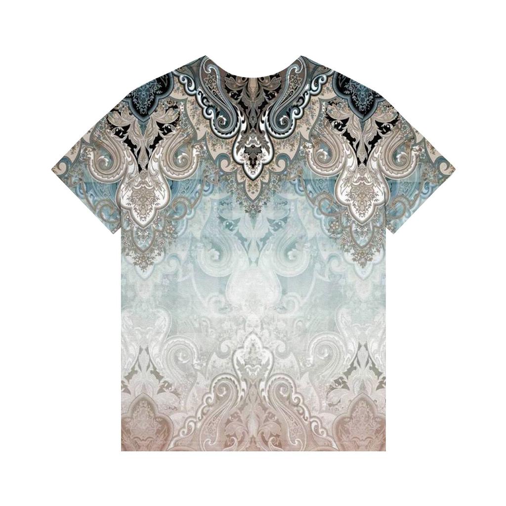 Women's Short Sleeve T-shirt Printed V-neck Imitation Cotton Top