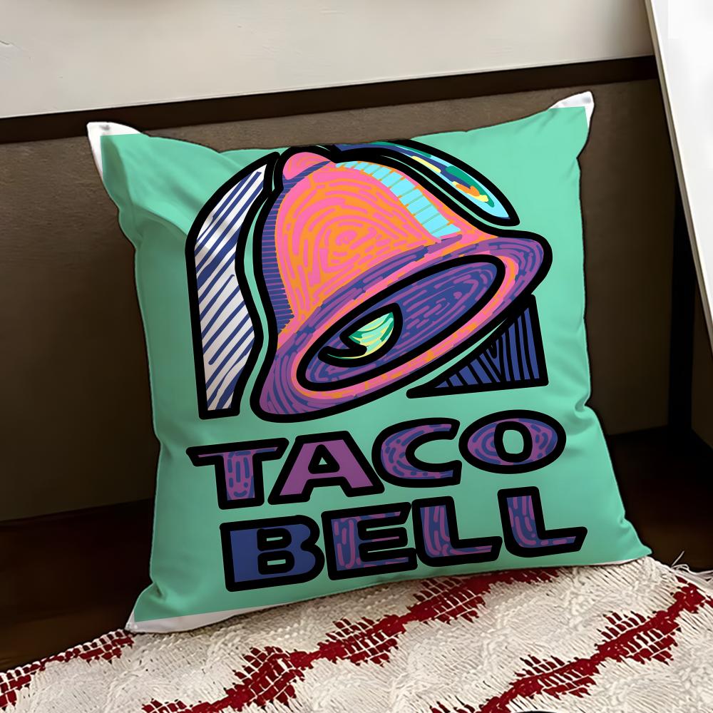 Mexican Flavor TTaco BBell Cushion Cover Reversible Soft Durable Pillow Cover Home Car MultiScene Use for Daily Comfort