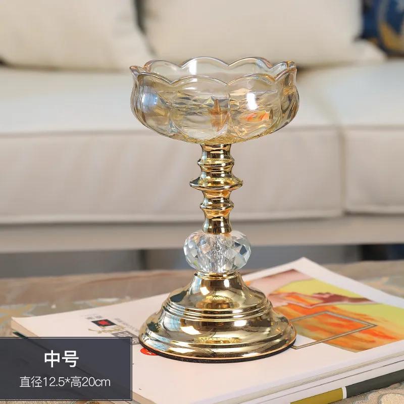 Candlestick Crystal Glass Candle Holder Dining Table Candlelight Dinner Home Modern Wedding Gift Home Decoration Storage Tray